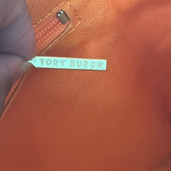 Tory Burch Ella Tote Bag Orange Medium Size - Picture 5 of 16
